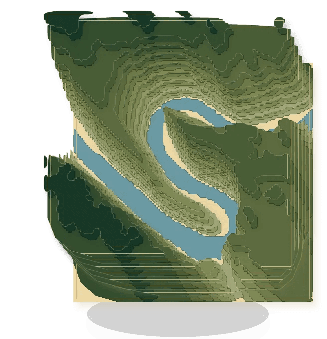 Exploded layered preview generated by Layered Maps